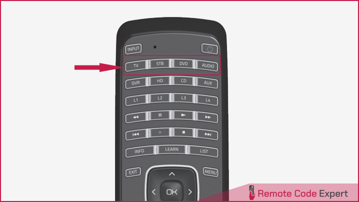 press the device button vizio universal remote