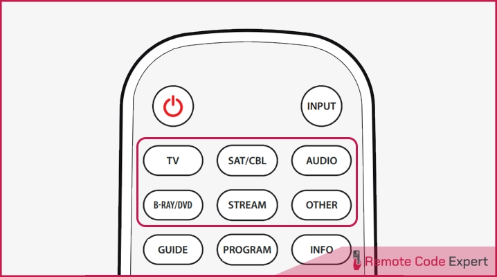 onn universal remote device buttons